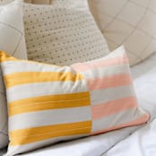"Offset Lumbar Pillow - Mustard" - Throw Pillows in yellow by Anchal