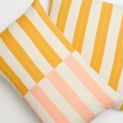 "Offset Lumbar Pillow - Mustard" - Throw Pillows in yellow by Anchal
