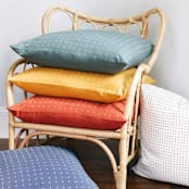 "Cross-Stitch Throw Pillow - Rust" - Throw Pillows in red by Anchal