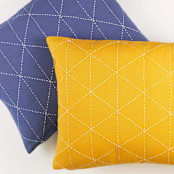 "Small Graph Throw Pillow - Mustard" - Throw Pillows in yellow by Anchal