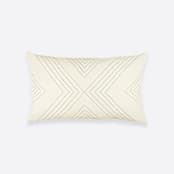 "Geometric Lumbar Pillow - Bone" - Throw Pillows in white by Anchal