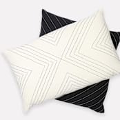 "Geometric Lumbar Pillow - Bone" - Throw Pillows in white by Anchal