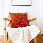 "Array Throw Pillow - Rust" - Throw Pillows in red by Anchal