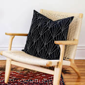 "Array Throw Pillow - Charcoal" - Throw Pillows in black by Anchal