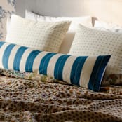 "Cabana Stripe XL Lumbar Pillow - Cobalt" - Throw Pillows in blue by Anchal