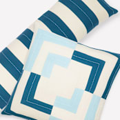 "Cabana Stripe XL Lumbar Pillow - Cobalt" - Throw Pillows in blue by Anchal