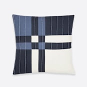 "Patchwork Plaid Throw Pillow - Navy" - Throw Pillows in blue by Anchal