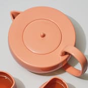 "Elegant Large Teapot Set - Coral" - Mugs and Teacups in brown by Powered By People