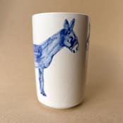 "Unique handmade ceramic cup with donkeys" - Mugs and Teacups in multicolor by Alexandra Dzh