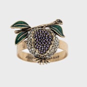 "Pomegranate skinny napkin rings, set of four" - Tabletop Accessories in multicolor by Joanna Buchanan
