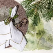 "Pomegranate skinny napkin rings, set of four" - Tabletop Accessories in multicolor by Joanna Buchanan