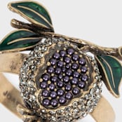 "Pomegranate skinny napkin rings, set of four" - Tabletop Accessories in multicolor by Joanna Buchanan