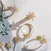 "Classic snowflake skinny napkin rings, pastel, set of four" - Tabletop Accessories in multicolor by Joanna Buchanan