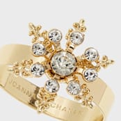 "Classic snowflake skinny napkin rings, crystal, set of four" - Tabletop Accessories in brass by Joanna Buchanan