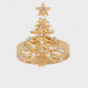"Christmas tree skinny napkin rings, set of four" - Tabletop Accessories in brass by Joanna Buchanan