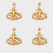 "Christmas tree skinny napkin rings, set of four" - Tabletop Accessories in brass by Joanna Buchanan
