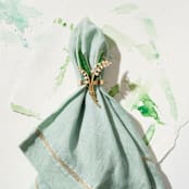 "Lily of the valley napkin rings, set of four" - Tabletop Accessories in green by Joanna Buchanan