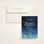 "Indigo Sea" - Mitzvah Invitations in Ocean by Kelly Schmidt - Invitation with Envelope
