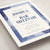 "Modern Star" - Mitzvah Invitations in Cotton by Robert and Stella - Detail