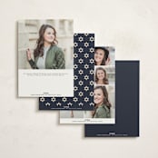 "Broche" - Mitzvah Invitations in Midnight by Meagan Christensen - Back of Card Options