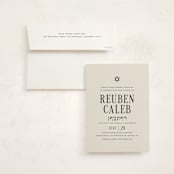 "Broche" - Mitzvah Invitations in Midnight by Meagan Christensen - Invitation with Envelope