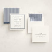 "Square Frame" - Mitzvah Invitations in Navy by Jenna Holcomb - Assembled