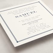 "Square Frame" - Mitzvah Invitations in Navy by Jenna Holcomb - Detail