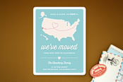 "A New State" - Moving Announcements in Aqua by Adori Designs - Front