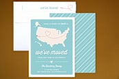 "A New State" - Moving Announcements in Aqua by Adori Designs - Assembled