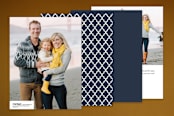 "Door Wreath" - Moving Announcements in Navy Blue by Emily Hein - Back of Card