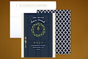 "Door Wreath" - Moving Announcements in Navy Blue by Emily Hein - Assembled