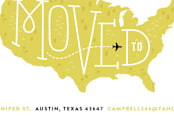 "Cross Country Move" - Moving Announcements in Goldenrod by Jennifer Wick - Close-Up