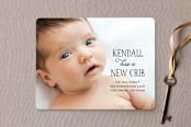 "Baby has a New Crib" - Moving Announcements in Night by Kim Dietrich Elam - Front