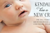 "Baby has a New Crib" - Moving Announcements in Night by Kim Dietrich Elam - Close-Up