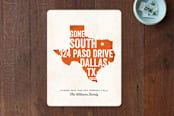 "Gone South" - Moving Announcements in Burnt Orange by Lisa Cersovsky - Front