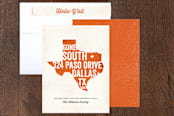 "Gone South" - Moving Announcements in Burnt Orange by Lisa Cersovsky - Assembled