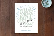 "Scripted New Home" - Moving Announcements in Mint by Alethea and Ruth - Front