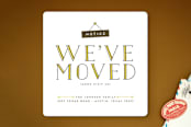 "Notice Sign" - Moving Announcements in Mustard by Jessica Corliss - Front