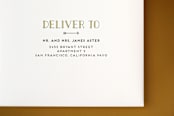 "Notice Sign" - Moving Announcements in Mustard by Jessica Corliss - FREE Recipient Addressing