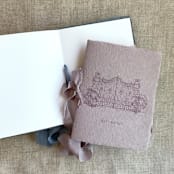 "Villa wedding vow books thistle and denim blue | SET of 2 books | includes 1 her vows and 1 his vows" - Wedding Vow Books in blue by Ivory Invitations