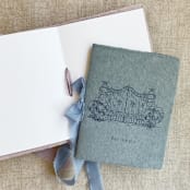 "Villa wedding vow books thistle and denim blue | SET of 2 books | includes 1 her vows and 1 his vows" - Wedding Vow Books in blue by Ivory Invitations