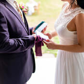 "Wedding Vow Book Set - Modern" - Wedding Vow Books in white by Autumn Fox Designs