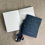 "Stella celestial wedding vow books navy and denim blue | SET of 2 books | includes 1 her vows and 1 his vows" - Wedding Vow Books in blue by Ivory Invitations