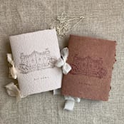 "Villa wedding vow books spice and sweet pea | SET of 2 books | includes 1 her vows and 1 his vows" - Wedding Vow Books in copper by Ivory Invitations