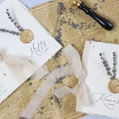 "Custom Name Vow Books With Lavender | Set of 2 | Size 6x4.125" - Wedding Vow Books in multicolor by Clove and Cedar Design