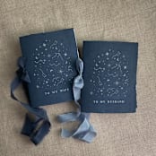 "Stella celestial wedding vow books navy | SET of 2 books | includes 1 her vows and 1 his vows" - Wedding Vow Books in blue by Ivory Invitations