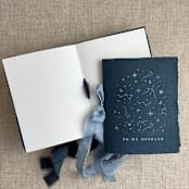 "Stella celestial wedding vow books navy | SET of 2 books | includes 1 her vows and 1 his vows" - Wedding Vow Books in blue by Ivory Invitations