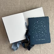 "Stella celestial wedding vow books navy | SET of 2 books | includes 1 her vows and 1 his vows" - Wedding Vow Books in blue by Ivory Invitations