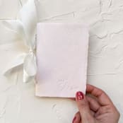 "HERS Vow Book | letterpressed with silk ribbon - blush" - Wedding Vow Books in pink by Cara Jo Knapp