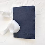 "HERS Vow Book | letterpressed with silk ribbon - navy blue" - Wedding Vow Books in blue by Cara Jo Knapp
